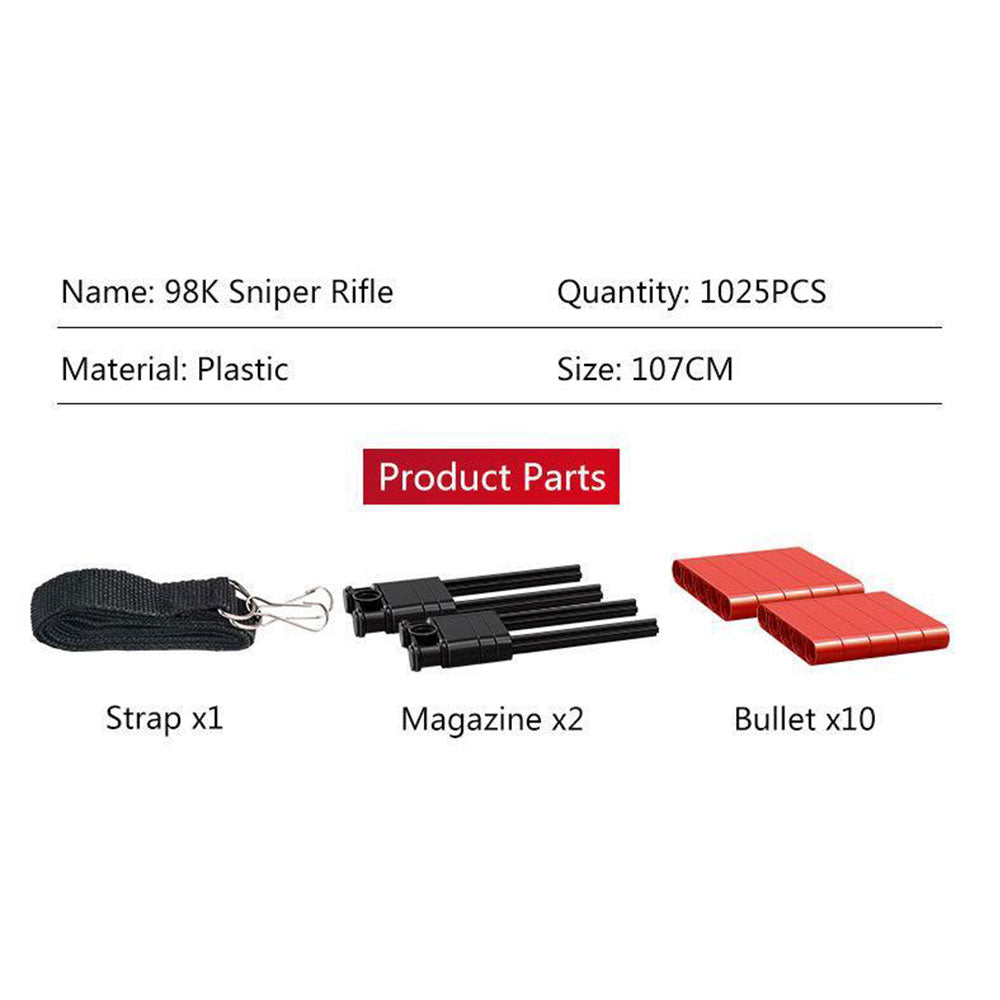 1025pcs MOULD KING 14002 The Mauseres 98K Sniper Rifle Building Blocks Toy Set