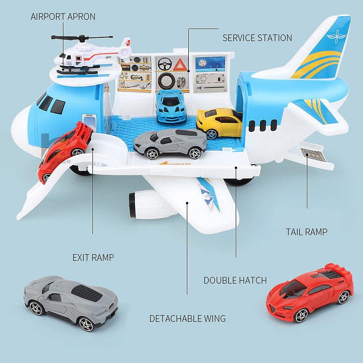 Children Toy Aircraft Vehicles Transports Plane Kids Air Freighter Car Boy Gift