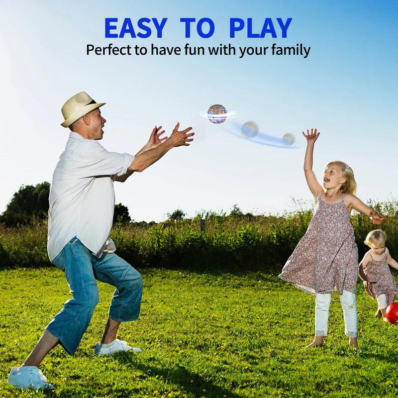 360 Flying Spinning Mini Earth LED Chargeable Light Orb Toy Hand and Remote Controlled Drone for Kids and Adults Grey