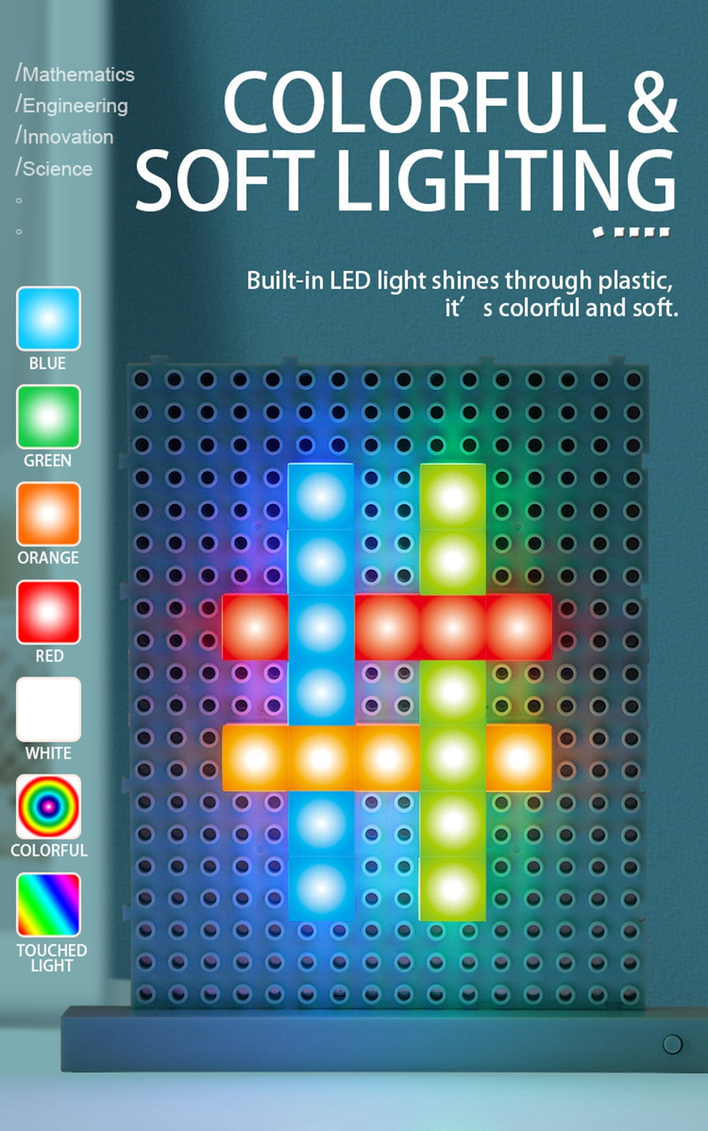 60pcs Diy Electonic Building Block Led Flashing Light Multi-Creative Assembling Flashing Light Electronic Puzzle