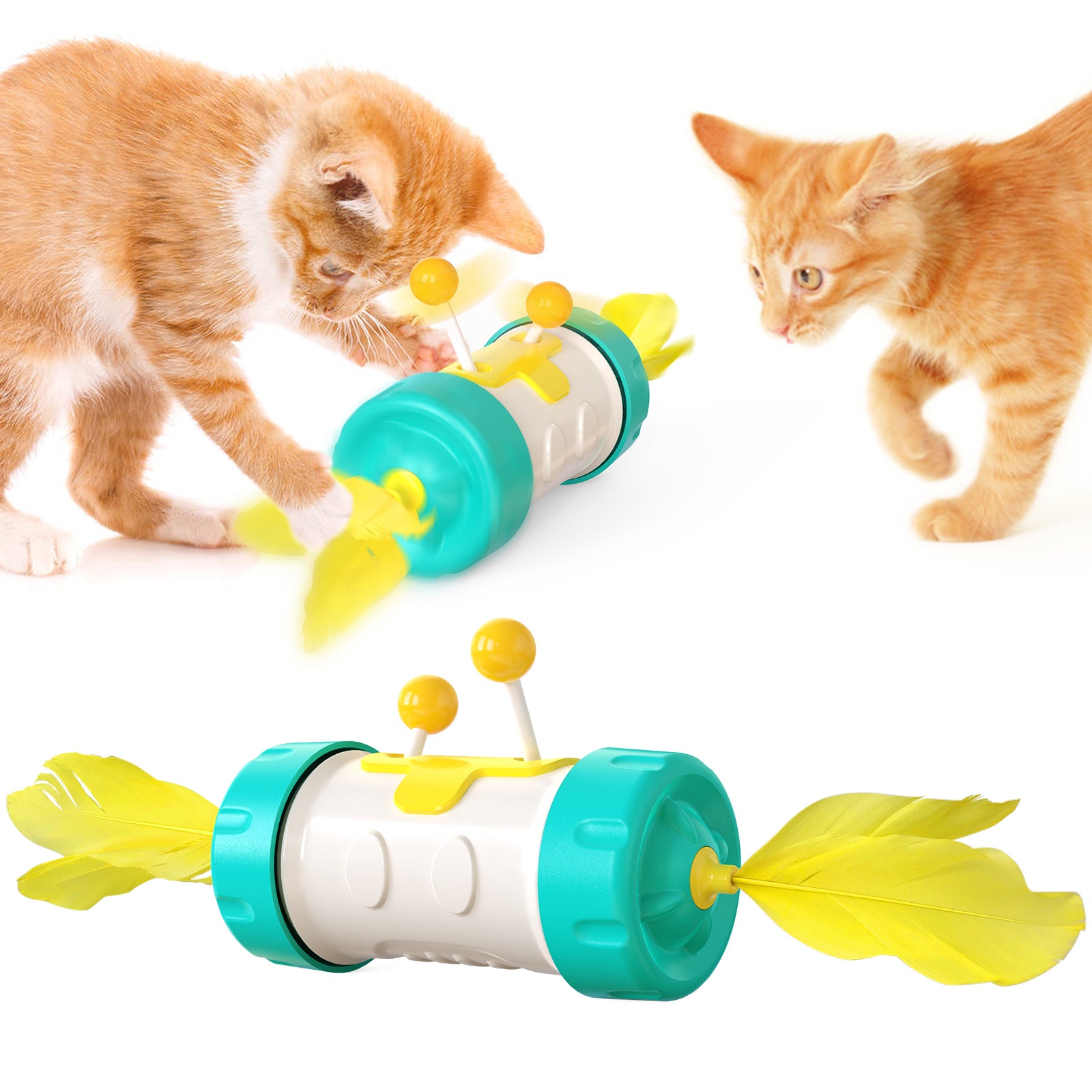 Pet Spring Treat Puzzle Toy Cat Treat Dispenser With Feather Spring Spring  Cat Treat Dispenser Toy Indoor Cat Food Dispensing Puzzle Toy Interactive