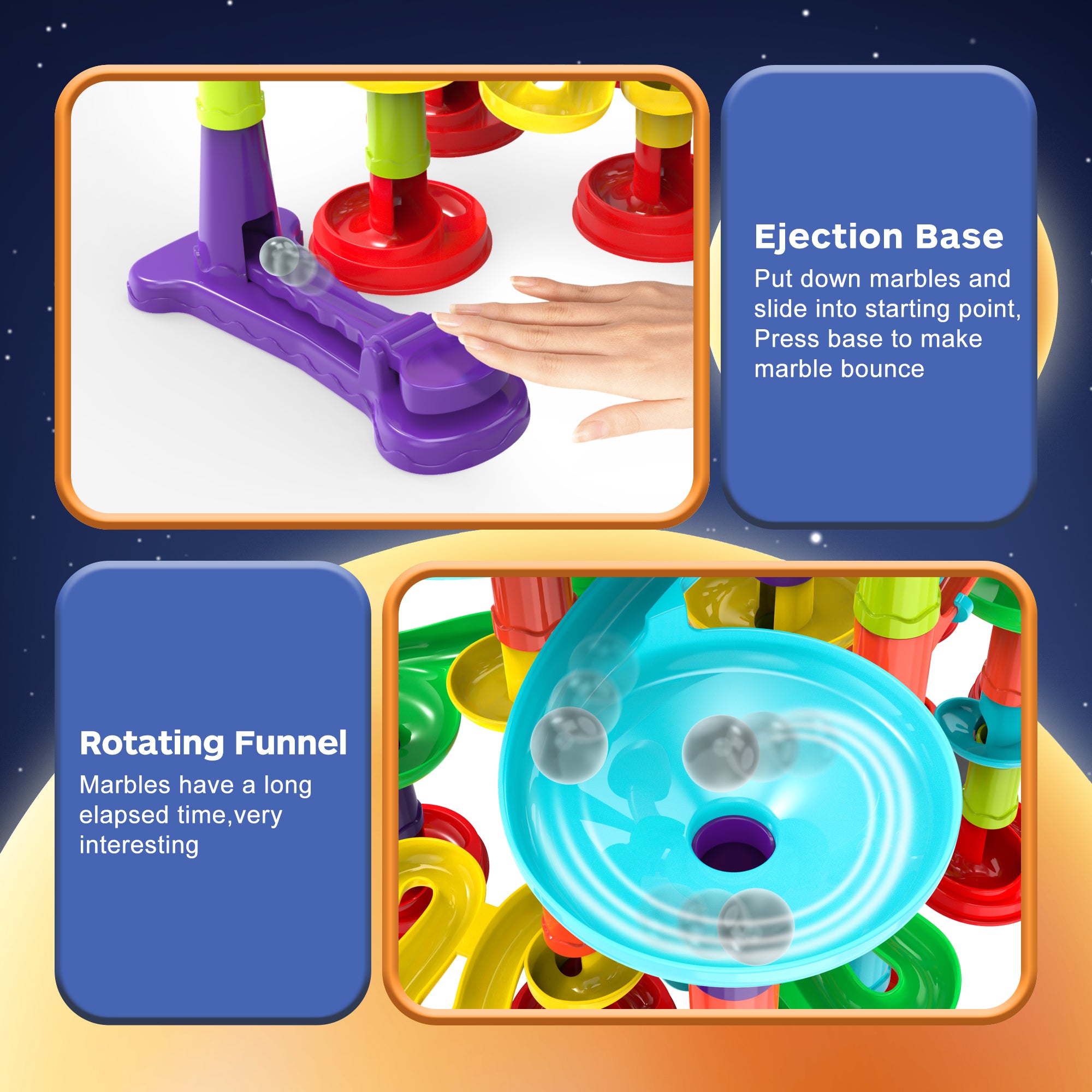 Fonderland 303pcs Large Marble Race Run Building Blocks with Luminous Beads Toys Educational Preschool Kids Deluxe Set