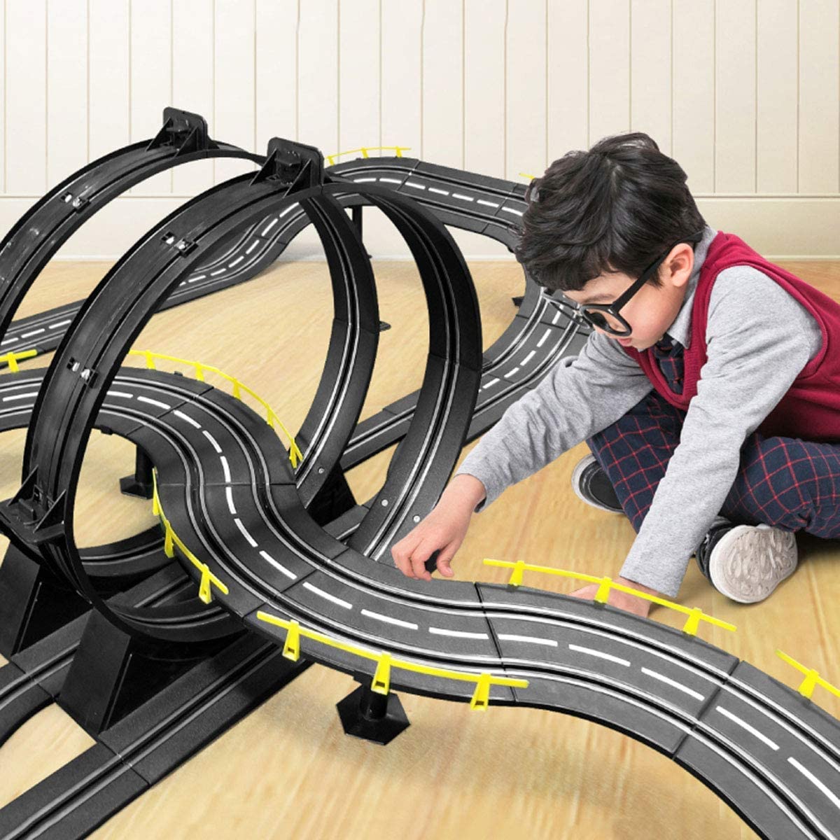 11.6 m Electric Track Racing Slot Sets Two Cars Controls Kids Vehicle Toys Gift
