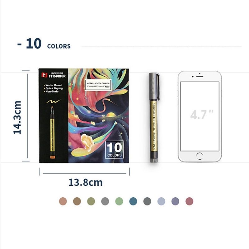 10-Colour Kid-Safe Acrylic Paint Pens | Quick-Dry, Non-Toxic Markers for Rock, Fabric, Ceramic & Multi-Surface Art – Includes Eco-Friendly Case (Ideal for Young Artists!)