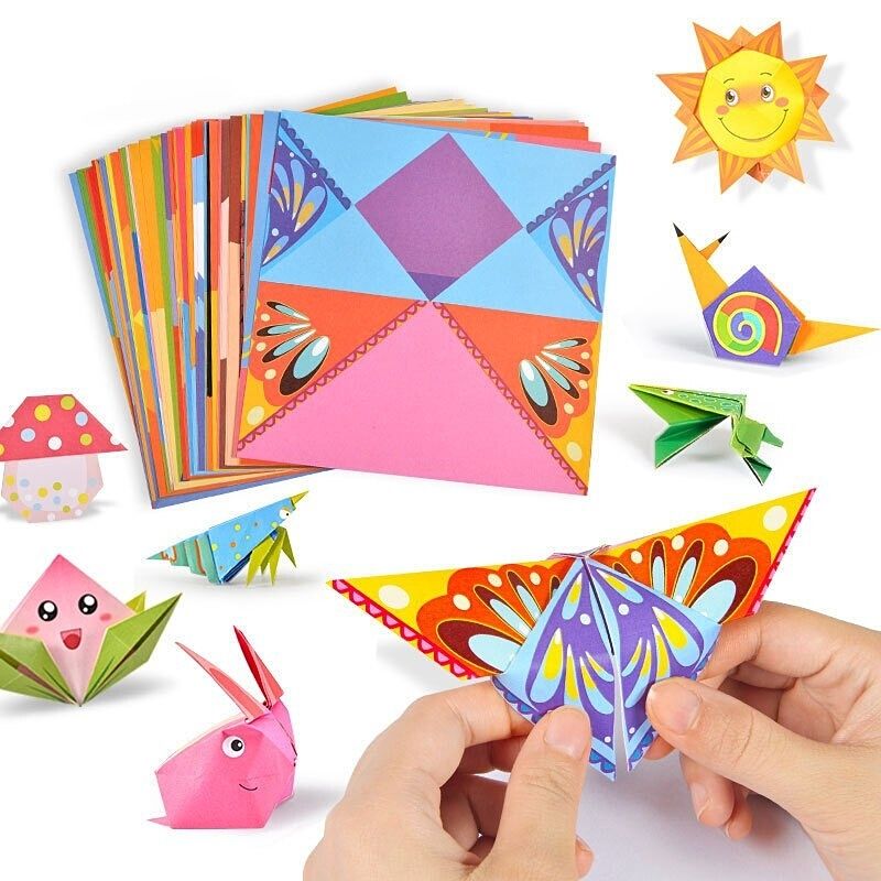 Kids Origami Kit 108 Double Sided Vivid Origami Papers 54 Pairs Origami  Projects Instructional Origami Book Origami for Kids