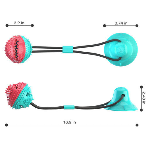 Dog Molar Bite Interactive Toy Multifunction Floor Suction Cup Balls Puppy Pet