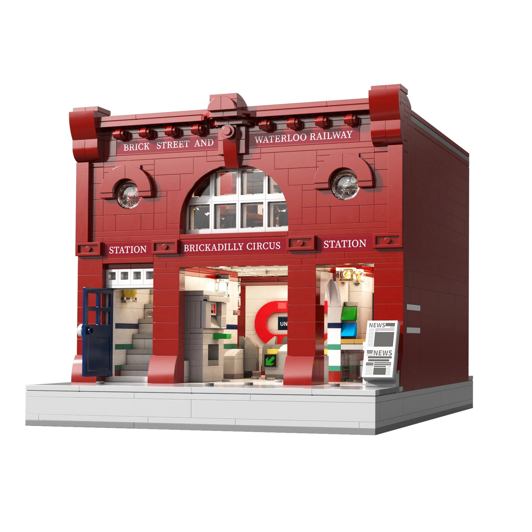 CaDA C66008W 1836 PCS London Underground Station Building Brick British Street Style