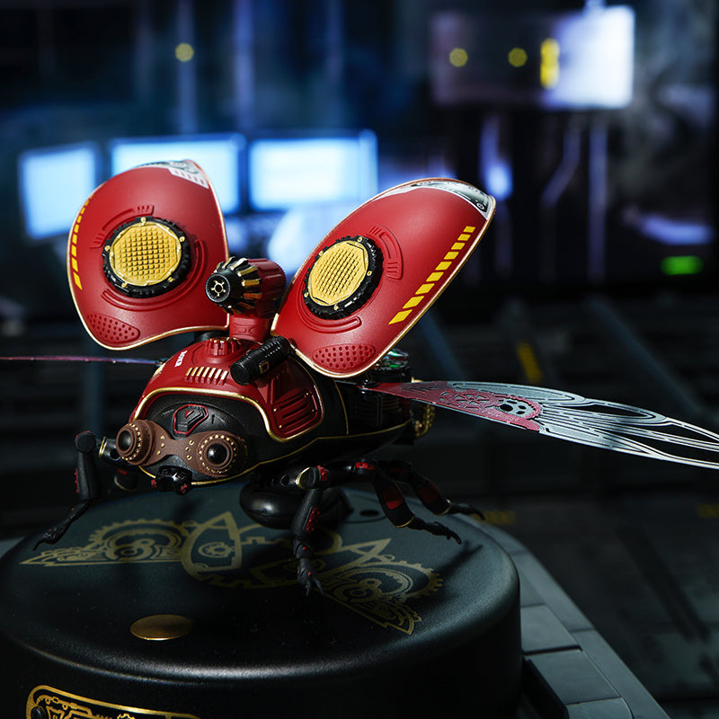 Robotime ROKR Scout Bettle Model DIY 3D Puzzle steampunk LED Detection light Funny Toys for Kids MI02