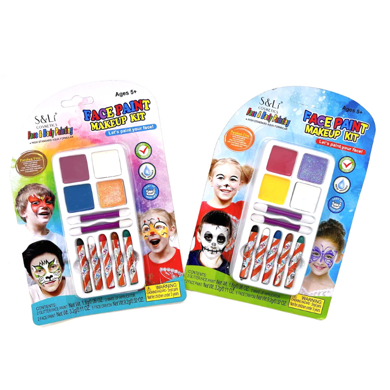 2 in 1 Face Paint Makeup Kit Kids Face Painting Glitter Face Paint and