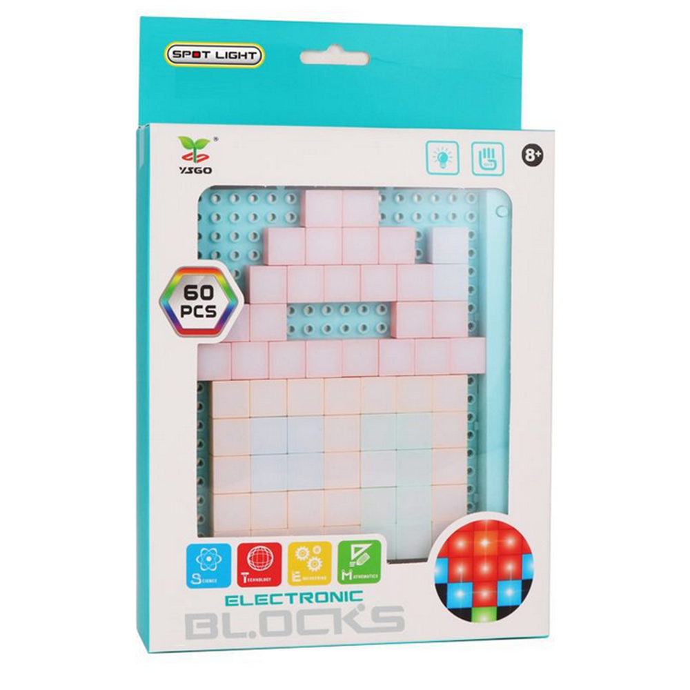 60pcs Diy Electonic Building Block Led Flashing Light Multi-Creative Assembling Flashing Light Electronic Puzzle