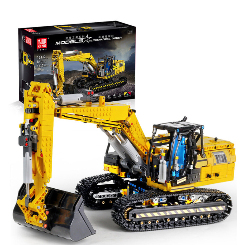 1830pcs Mould King 13112 Mechanical Digger Motorized Excavator APP Remote Control Building Blocks Toy Set