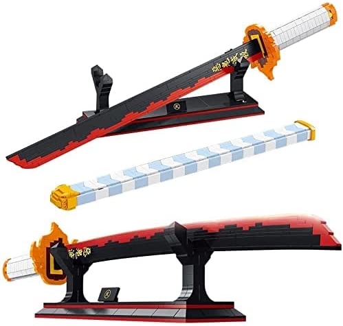 Katana Demon Japanese Knife Sword Bisento Model Building Blocks Moc Brick  Cosplay Samurai Military Weapon Toys Kids Gifts