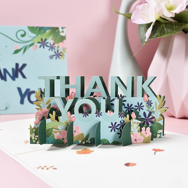 Magic Pop Up Thanks Giving Card 3D Happy Greeting Thank You 15x20cm with an envelope