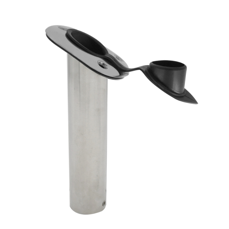 2 Pcs Premium Stainless Steel Rod Holders Fishing Rod Holders With Rubber Cap 30 Degrees