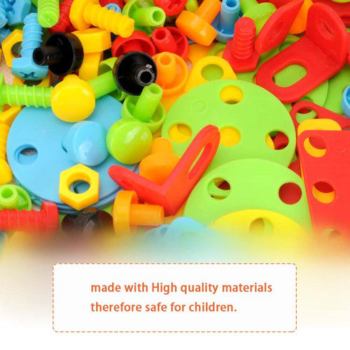 234pcs Mosaic Building Blocks Screws Nut DIY Puzzle Assemble Toy Set Child Gift