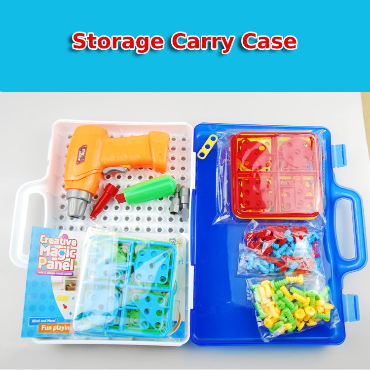 237PCS Mosaic Building Blocks Peg Electric Drill Assemble Toy Set Birthday Gift