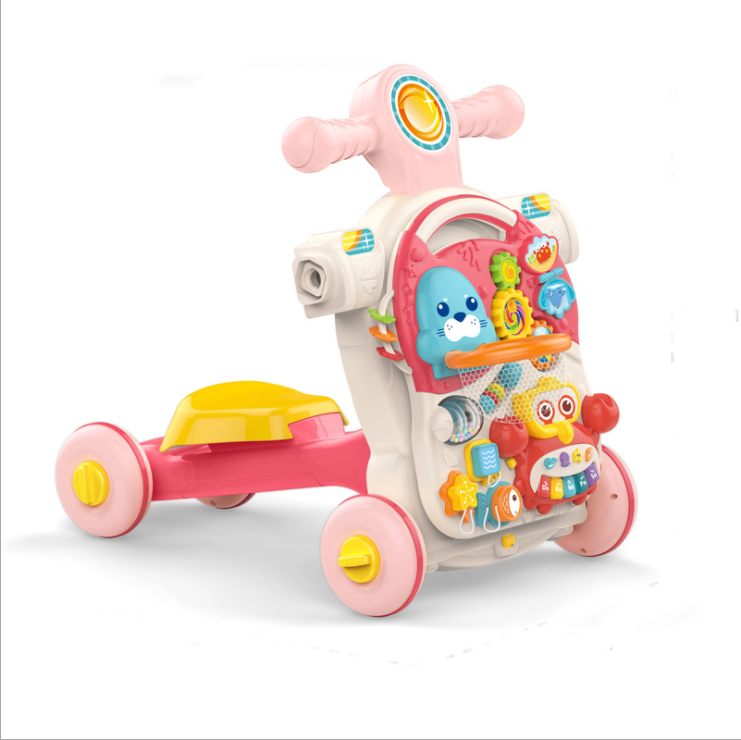 4-in-1 Kids Baby Game Table Walker Scooter Stroller Game Toddler Music Panel Activity Early Learning