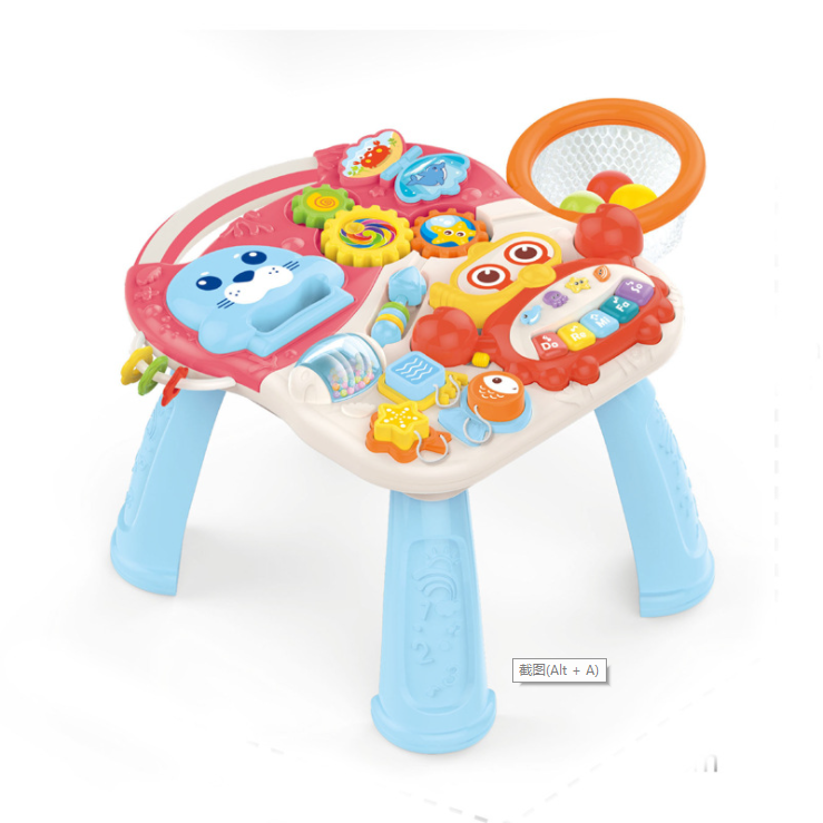 4-in-1 Kids Baby Game Table Walker Scooter Stroller Game Toddler Music Panel Activity Early Learning