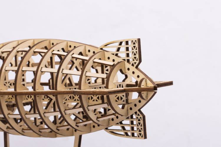 Robotime 3D DIY Wooden Puzzle Mechanical Gear Drive Vintage Air Vehicle LK702