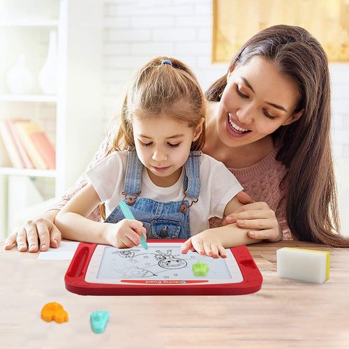 2 in1 Magnetic Drawing Black Board Sketch Learning Kid Education CarryCase Toys
