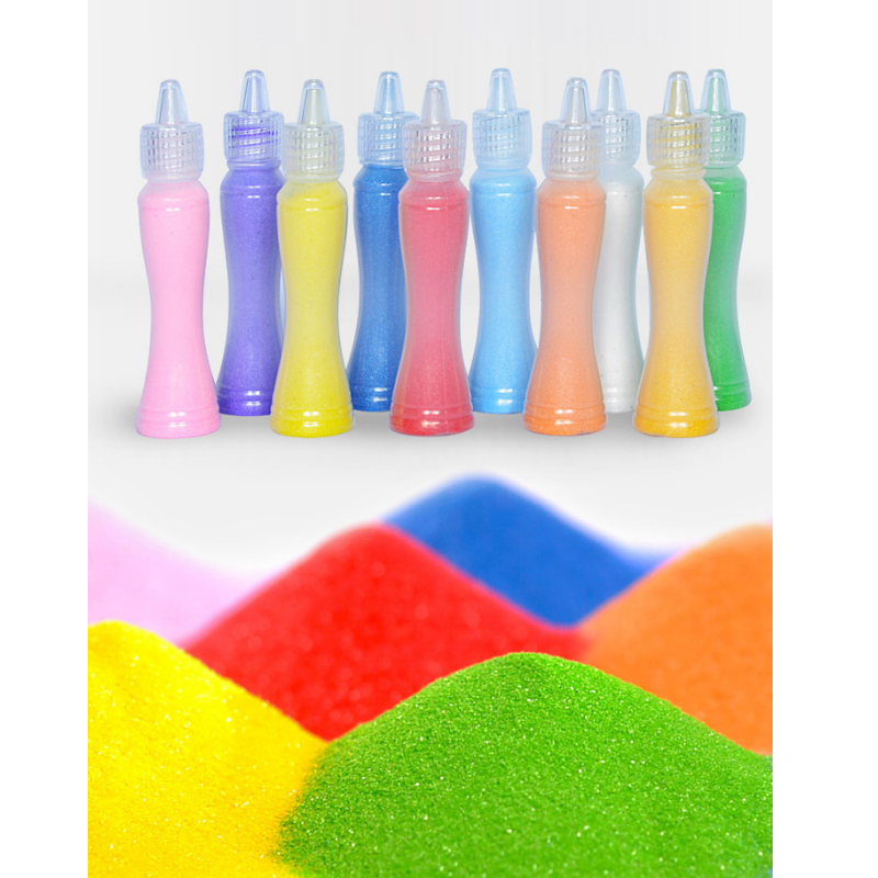 DIY Colored Sand Painting Art Suite Kit for Kids with 10 Sheets Painting Cards Set Children Art Toy