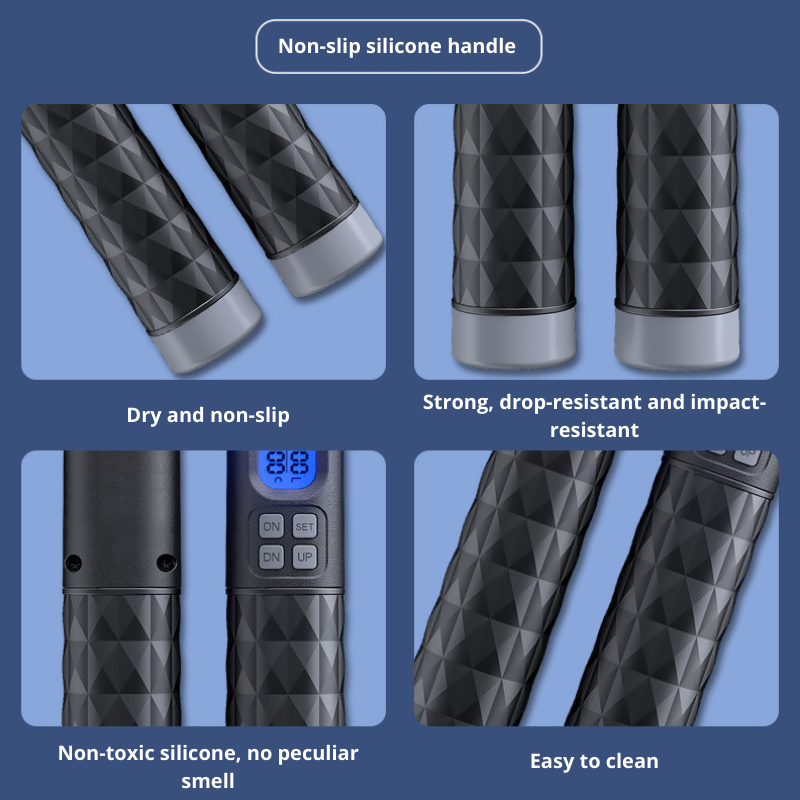 2-IN-1 Smart Cordless Skipping Rope With Digital Counter Non-slip Handle for Gym Sports Fitness - Black/Gray