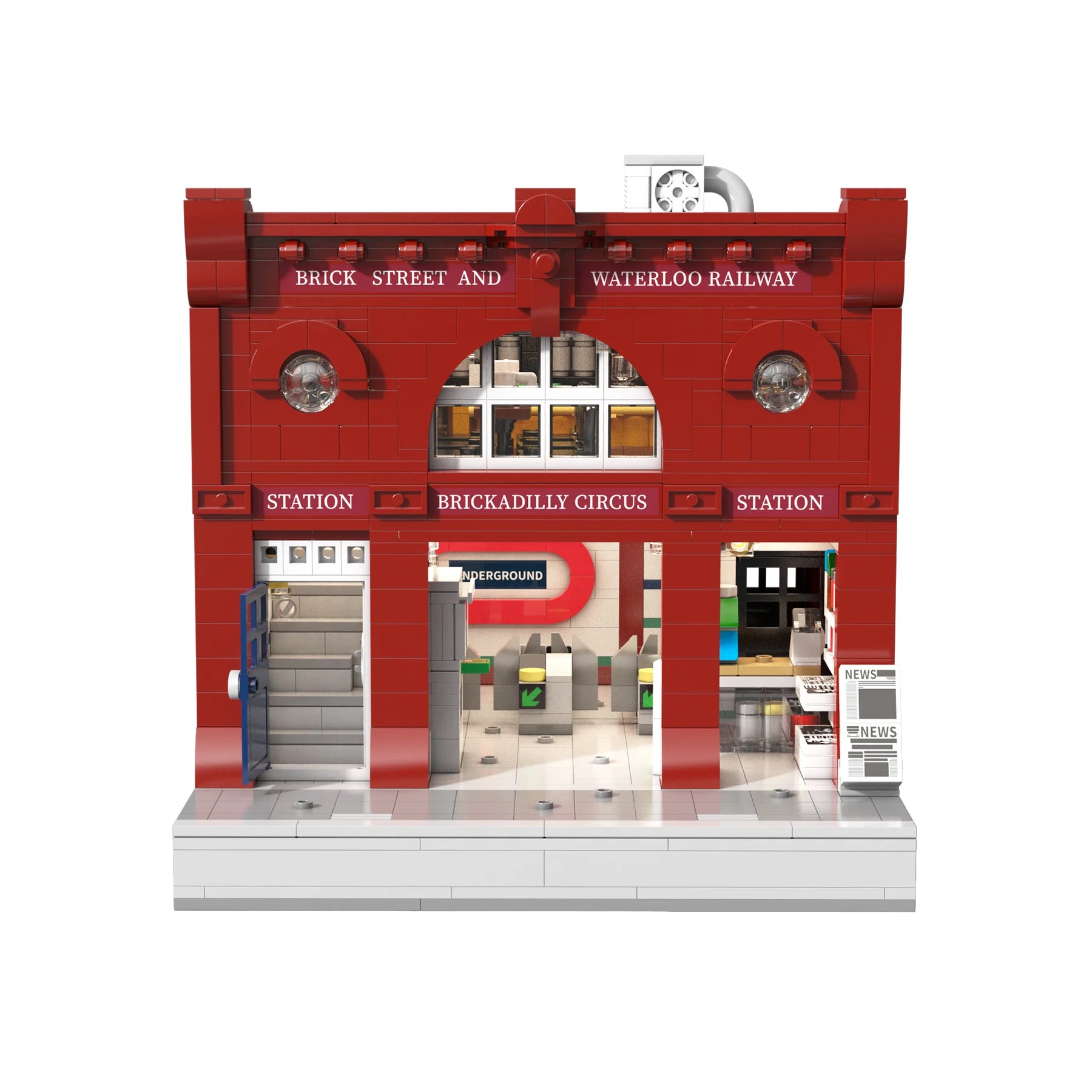 CaDA C66008W 1836 PCS London Underground Station Building Brick British Street Style