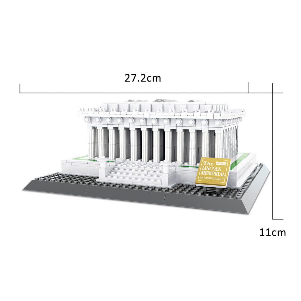 979 PCS Building Blocks Architecture Lincoln Memorial Kids Adult Toys Gift