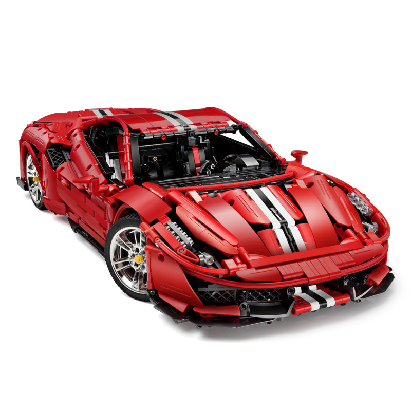 CaDA Bricks Master Series 1:8 Italian Supercar Red Devils Sports Car 3187pcs Model Building Blocks Technology Series Toy Set