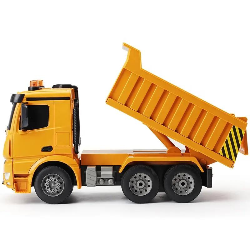 Double E E525-003 Remote Control Benz Dump Truck Toy 8 Channel 2.4Ghz Electric Dumping Construction Car Vehicles