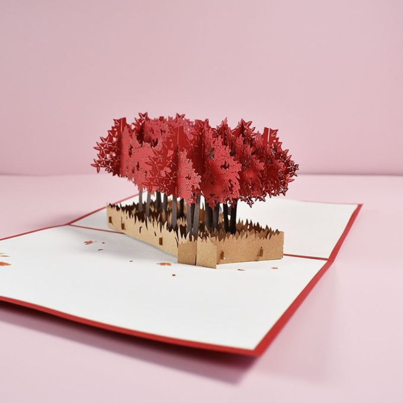 Magic Pop Up Valentine Card 3D Happy Greeting Tree 15x20cm with an envelope