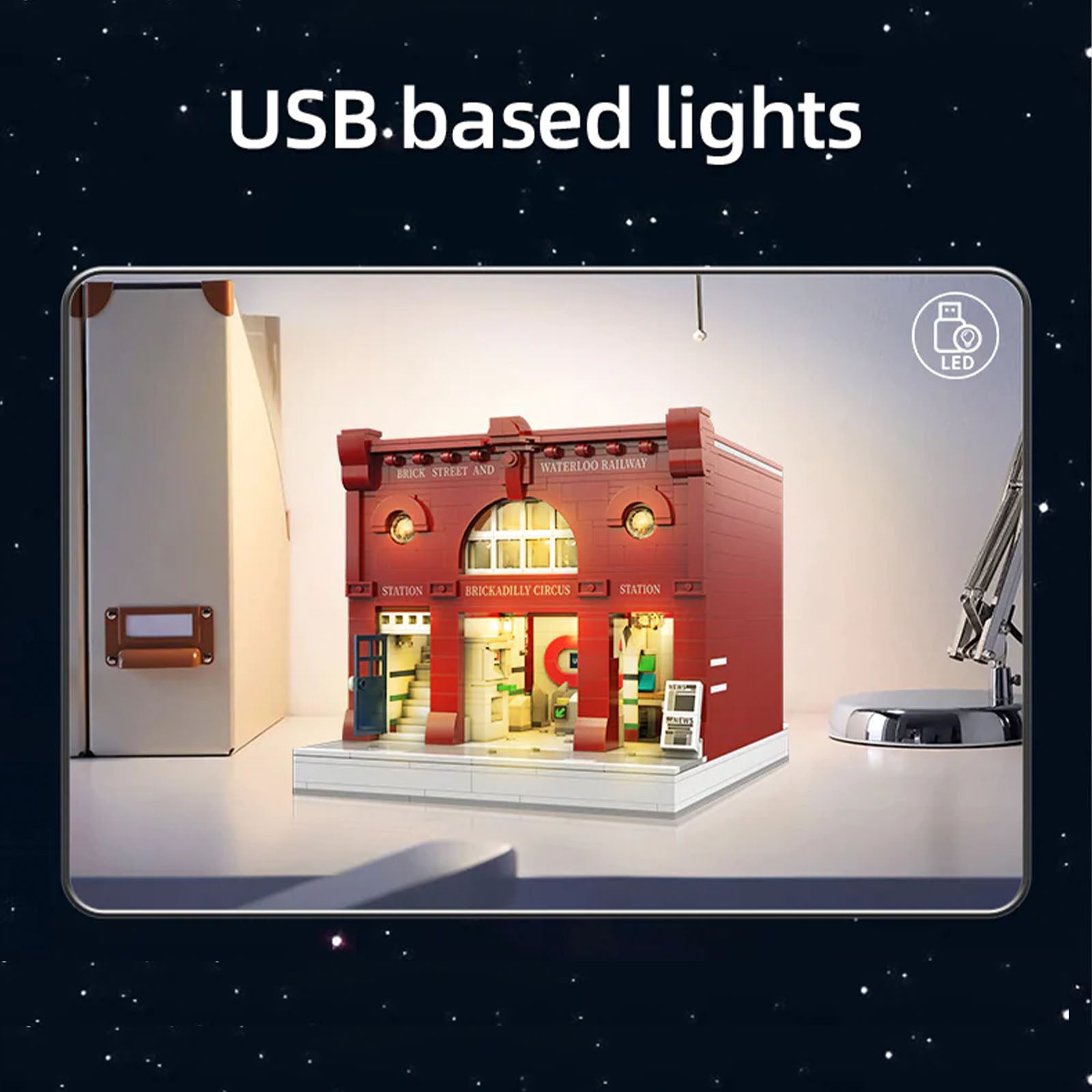 CaDA C66008W 1836 PCS London Underground Station Building Brick British Street Style