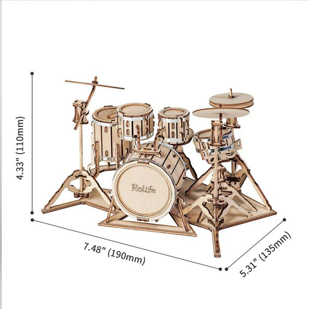 Robotime Drum Kit TG409 DIY 3D Wooden Puzzle Model Kit Toy Gift TG409
