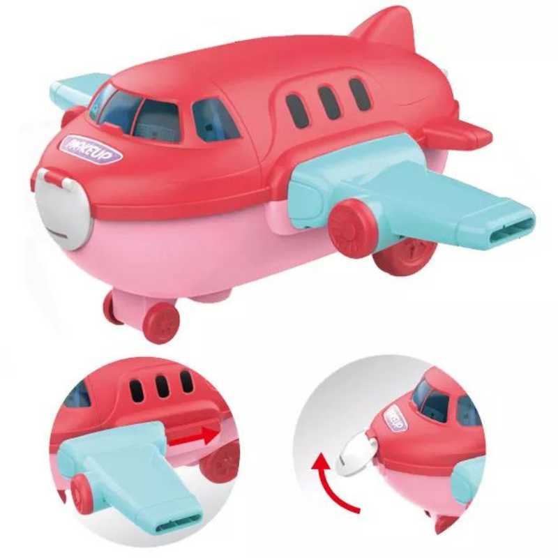 28pcs 2-in-1 Plane Pretend Dresser Makeup Table Children Education Play House Toys Kids Gift