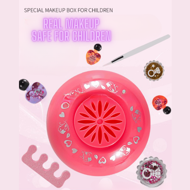 Girls Makeup Set My Beautiful Nail Art Set Eco-friendly Cosmetic Set Pretend Play Kit Princess Toy