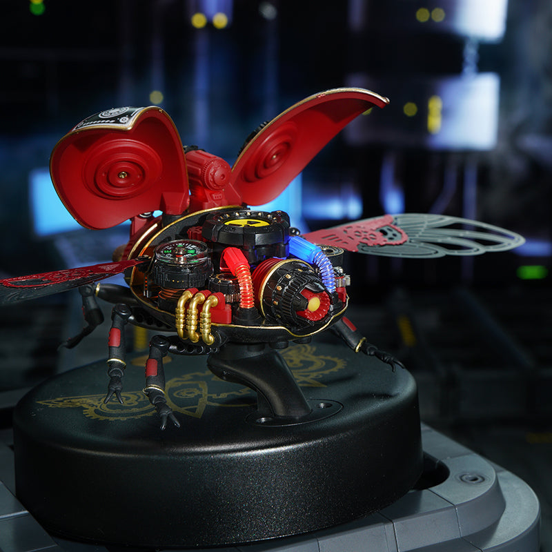 Robotime ROKR Scout Bettle Model DIY 3D Puzzle steampunk LED Detection light Funny Toys for Kids MI02