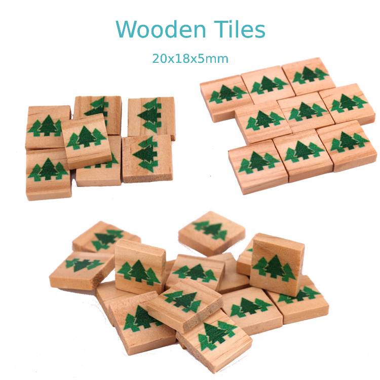 100pc Wooden Tiles Trees Symbols DIY Christmas Craft Scrap Booking Home Deco