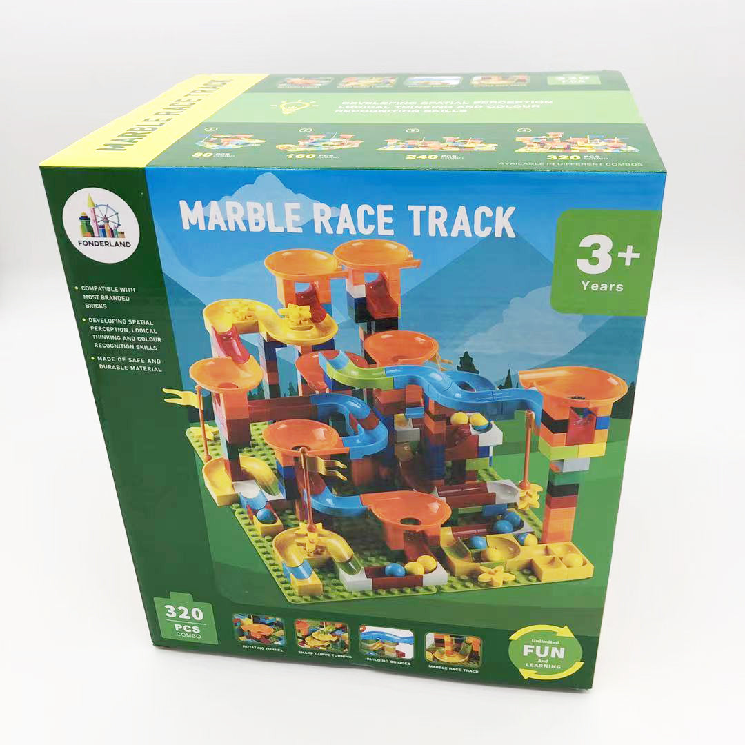 320Pc Duploed Marble Race Run Building Blocks Maze Ball Track Preschool Toy Kids