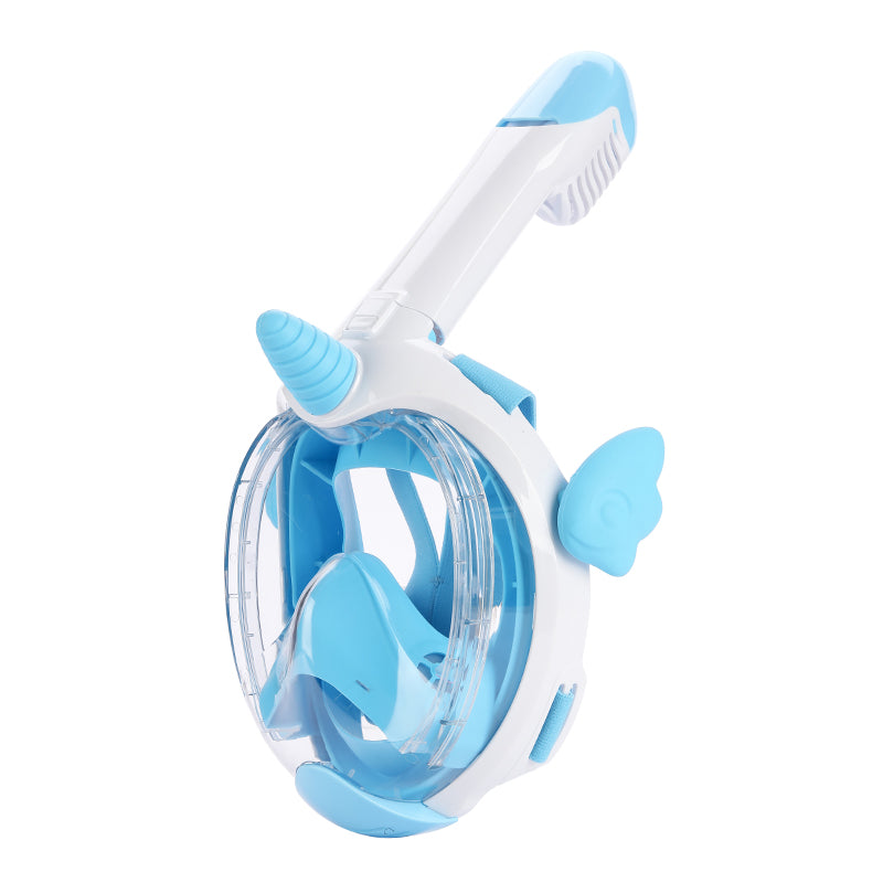 Kids 180 degrees Unicorn Snorkel Mask Anti-Fog and Anti-Leak Diving & Snorkeling Masks light blue
