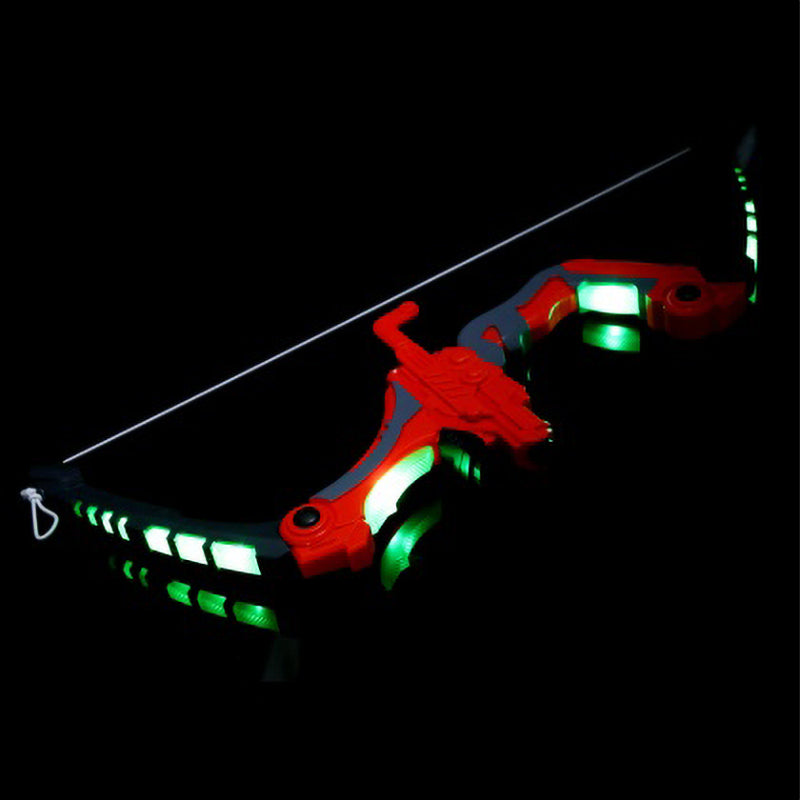 Light Up Laser Aiming Bow with 3 Suction Cup Arrows Kid Archery Toy Set Red