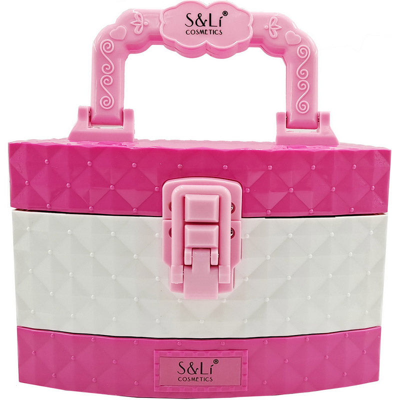 Kid Girls Makeup Set Jewellery Box Style Cosmetic Pretend Play Kit Princess Toy