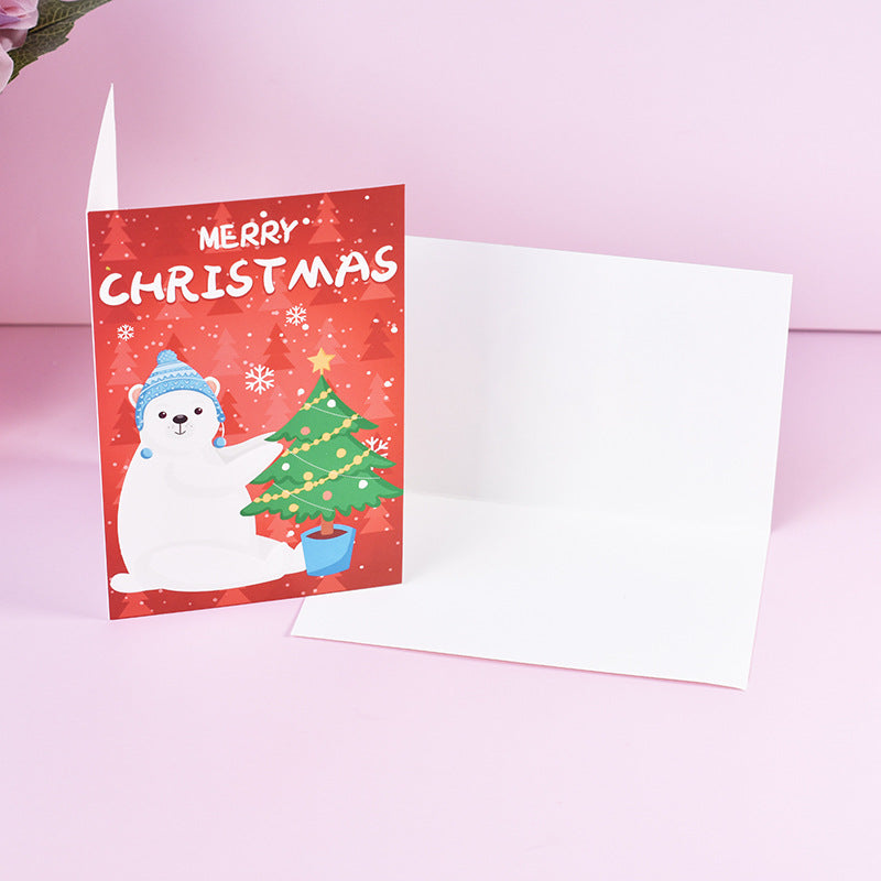 24pcs Premium Christmas Holiday Cards Xmas Holiday Cards 6 Styles Bulk Mixed Card Pack With Envelopes and Stickers - Cartoon Animals