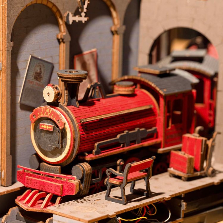 Robotime Rolife Time Travel 3D Wooden DIY Miniature House Book Nook TGB04