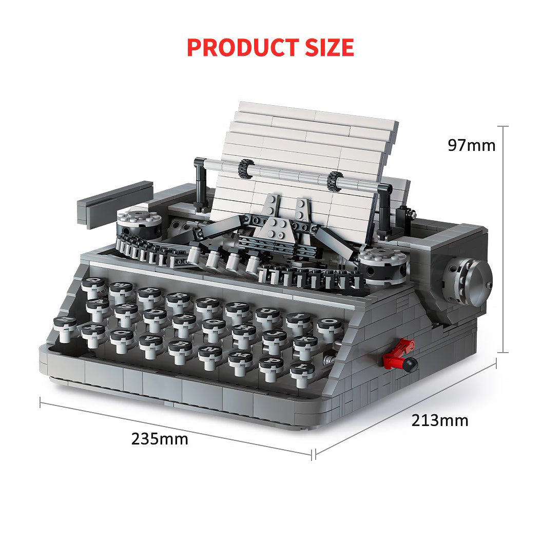 1618 Pcs Type Writer Classic Typewriter Mechanical Building Blocks Bricks Kids and Adult Gift Toy