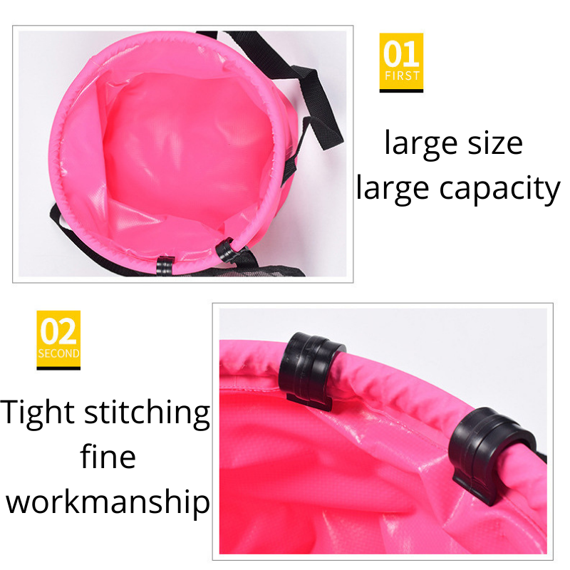 20L Pink Heavy-Duty Foldable Bucket - Waterproof, Durable & Portable for Camping, Fishing & Beach