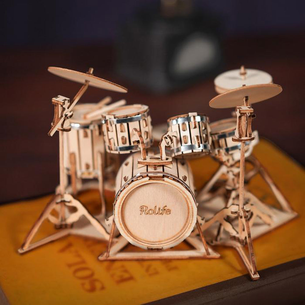 Robotime Drum Kit TG409 DIY 3D Wooden Puzzle Model Kit Toy Gift TG409
