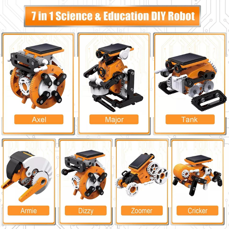 7 In 1 DIY Science Experiment Robot Building Educational Kit Solar Powered Solar Robot STEM Learning Kids Toy