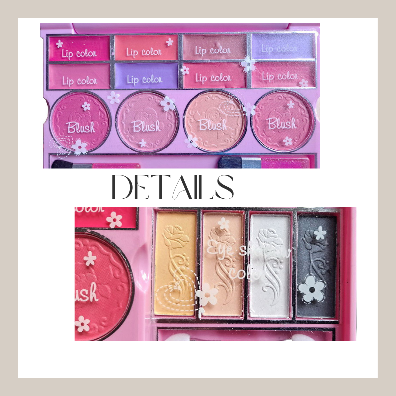 Kid Girls Makeup Set Glamour Makeup Compact Eco-friendly Cosmetic Pretend Play Kit Princess Toy