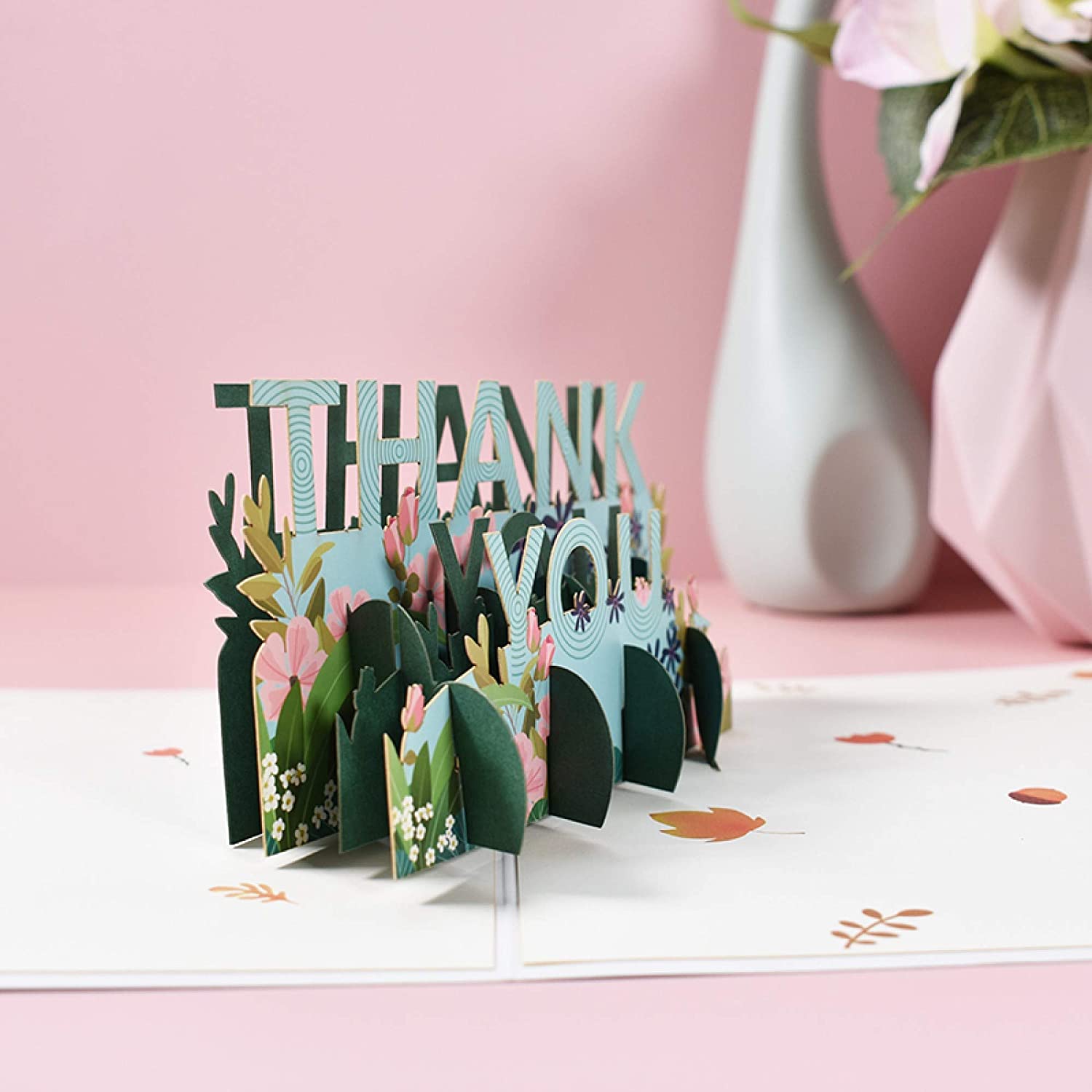 Magic Pop Up Thanks Giving Card 3D Happy Greeting Thank You 15x20cm with an envelope
