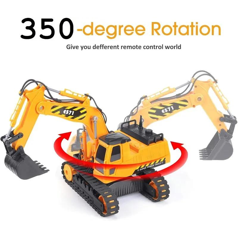 Double E E571-003 2.4GHz Remote Control Excavator Truck 1/26 Scale Excavator Construction Vehicles With Lights Toy Car